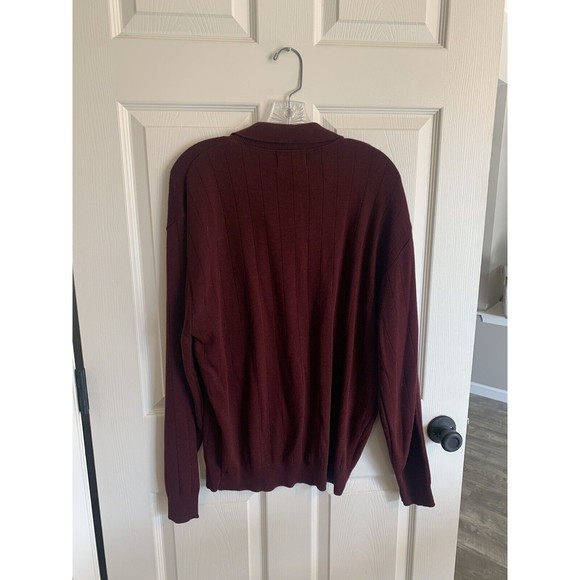 NWT Sedgefield Vintage Large Knit Burgundy Collared Neck Sweater. Made In USA! - Picture 6 of 12